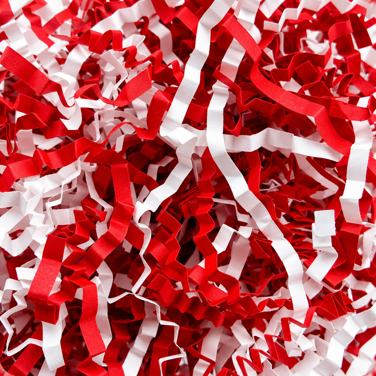 Candy Cane - Red & White Shredded Paper ZigZag Mix