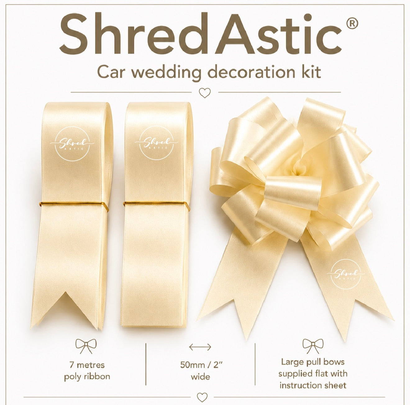 CREAM - Wedding Car Decoration Kit