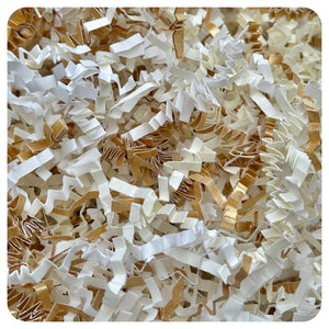 ShredAstic®️ White, Gold & Ivory ZigZag Crinkle Paper Mix