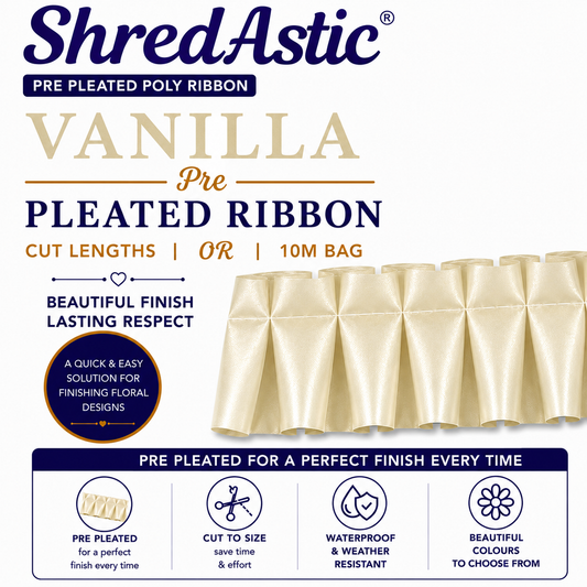 VANILLA - Pre Pleated Ribbon