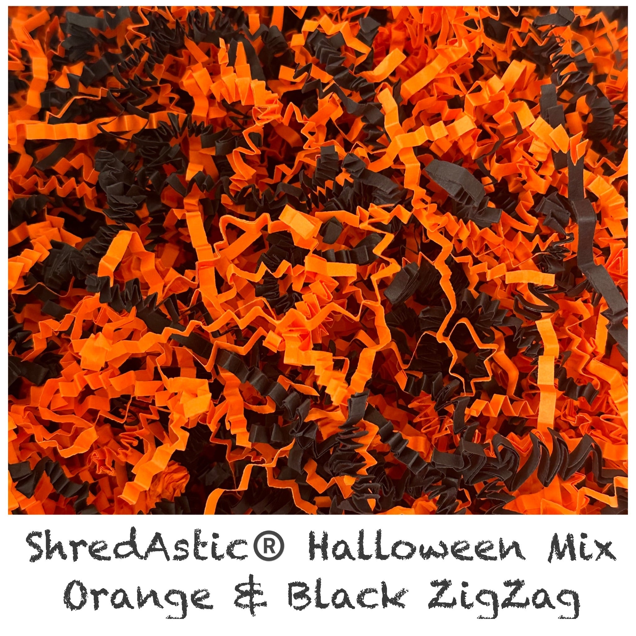 ShredAstic®️ Halloween Orange/Black ZigZag Crinkle Paper Mix 🎃