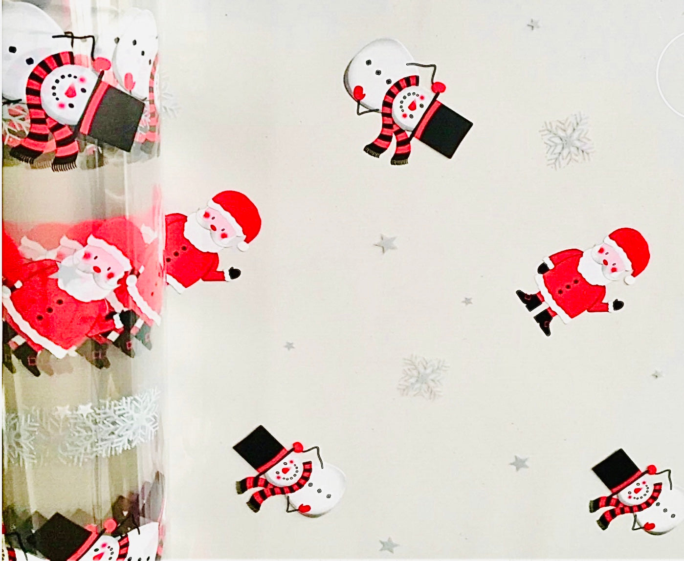 Santa Snowman Snowflakes Christmas Cellophane