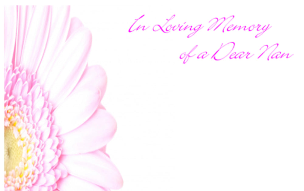 ILM of a Dear Nan Funeral Message Card large 9 x 12 cm / cello bag