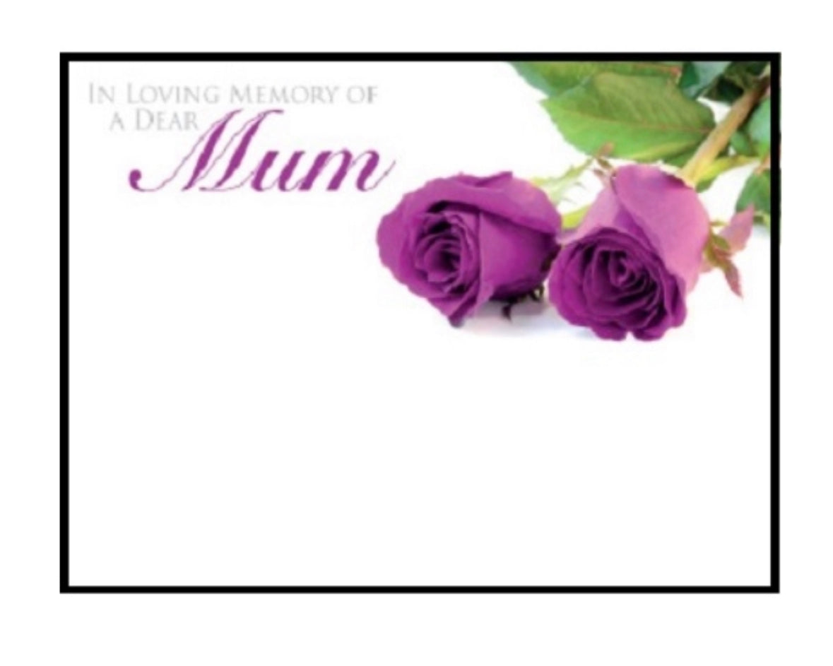 Mum - Funeral Cards 9x12cm