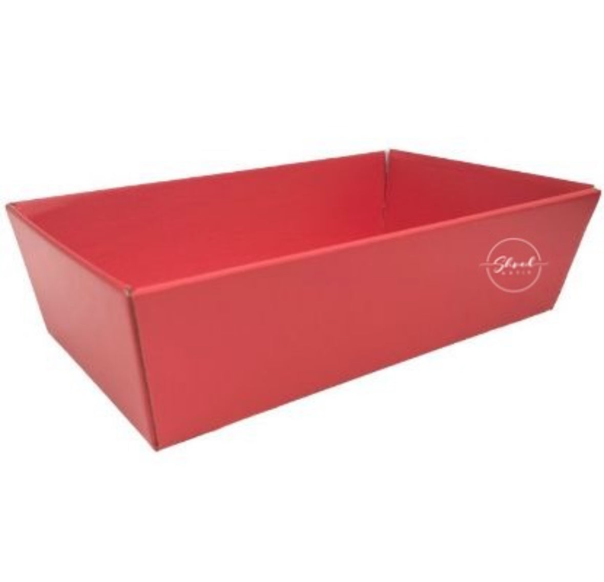 RED Hamper Tray cardboard 28 x 18cm medium 10 colour choice / pack sizes