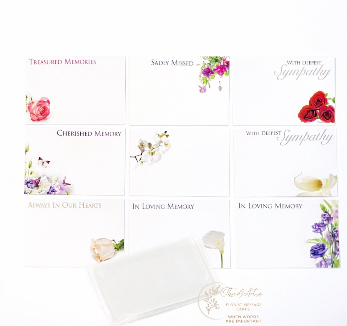 K Set (Pack of 9) Funeral Cards 6 x 9cm