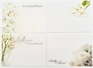Funeral Memorial large  (Pack of 4) d set Floristry Cards with 4 cello bags