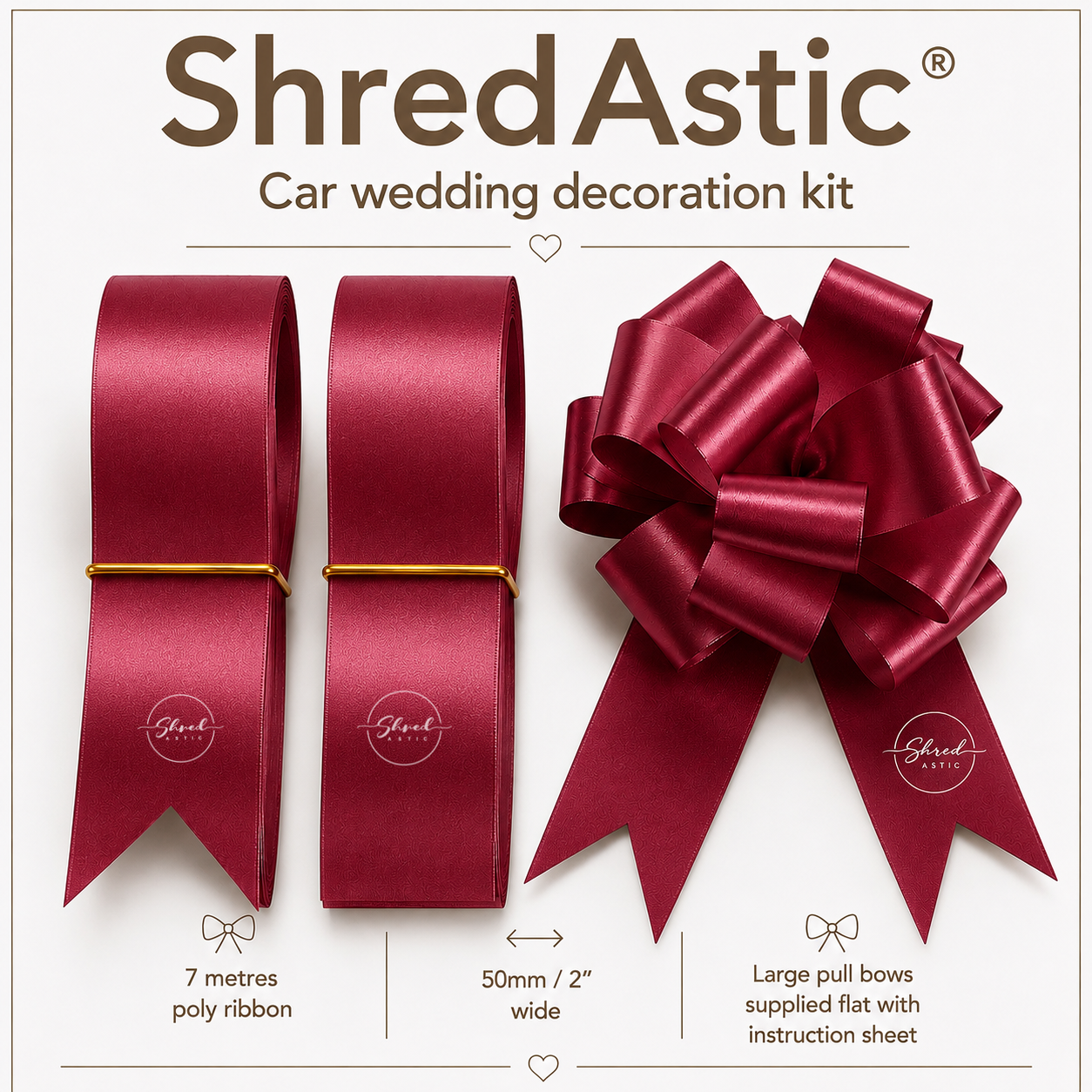 Burgundy - Wedding Car Decoration Kit