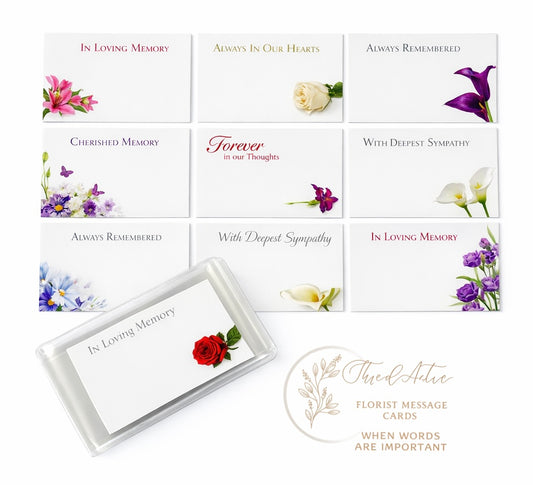 Funeral (Pack of 10 Assorted) Floral Cards 6 x 9cm