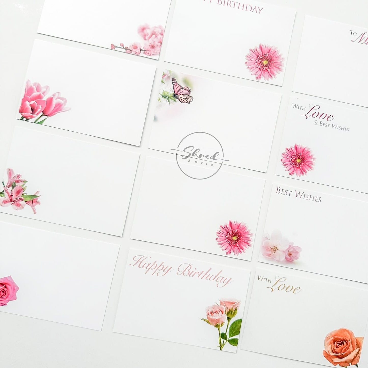 Pink Mum (Pack of 12) Florist Cards 6 x 9cm