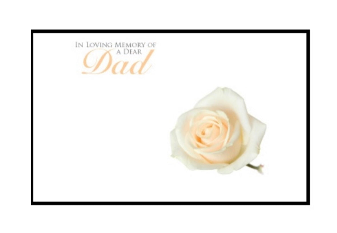 Large Funeral Memorial Cards - 9.5 x 12cm