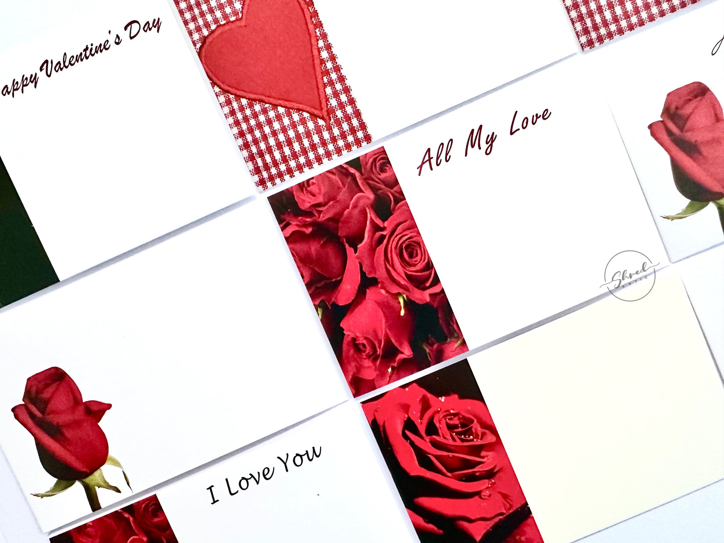 Valentines (Pack of 9) Florist Cards 6 x 9cm