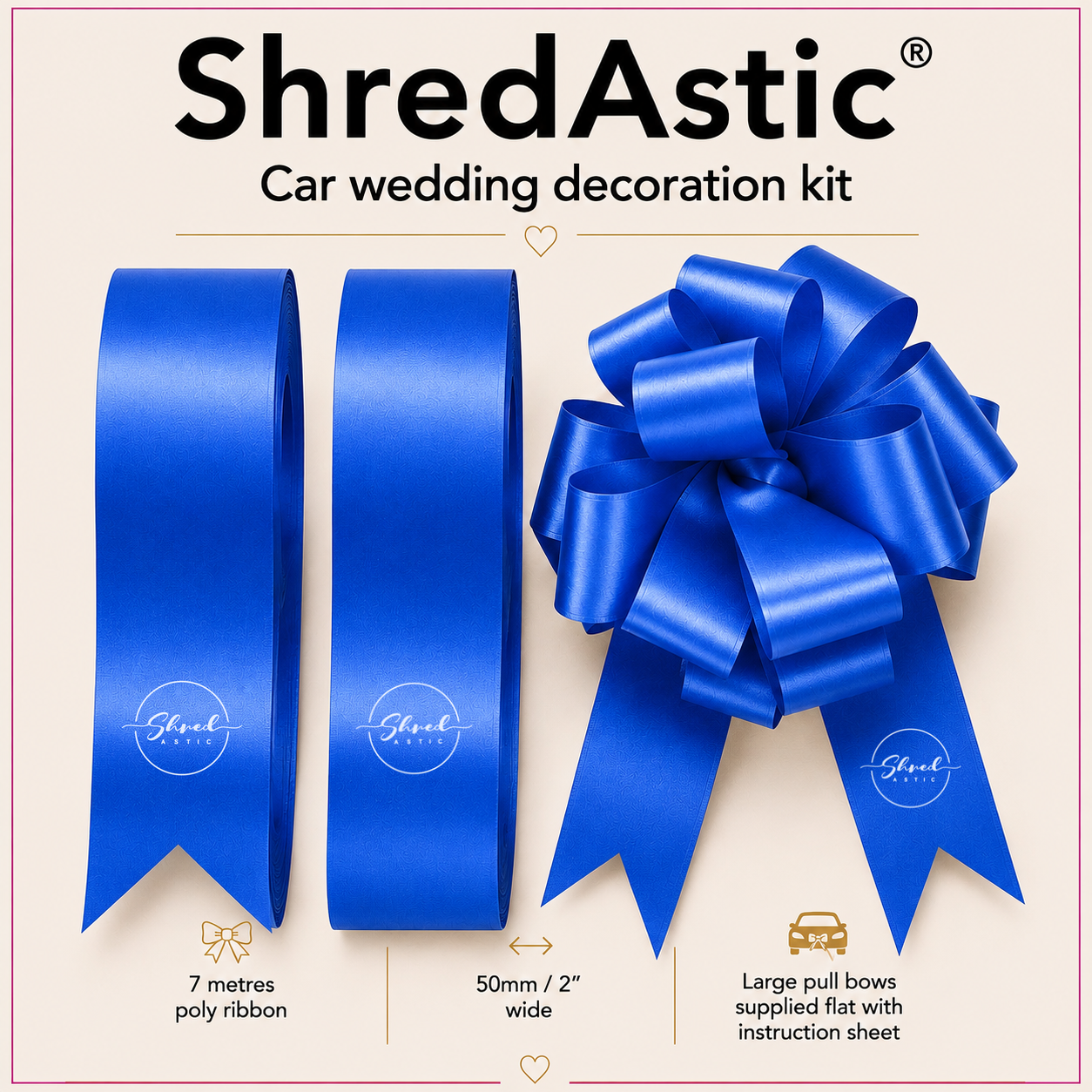 ROYAL BLUE - Wedding Car Decoration Kit