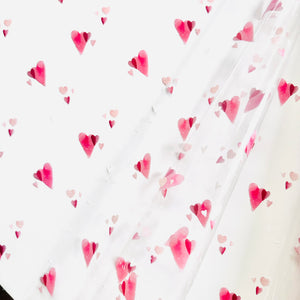 ‘With Love’ white script Heart Mothers Day Valentine Cellophane Wrap Hampers / 3 metres curling ribbon
