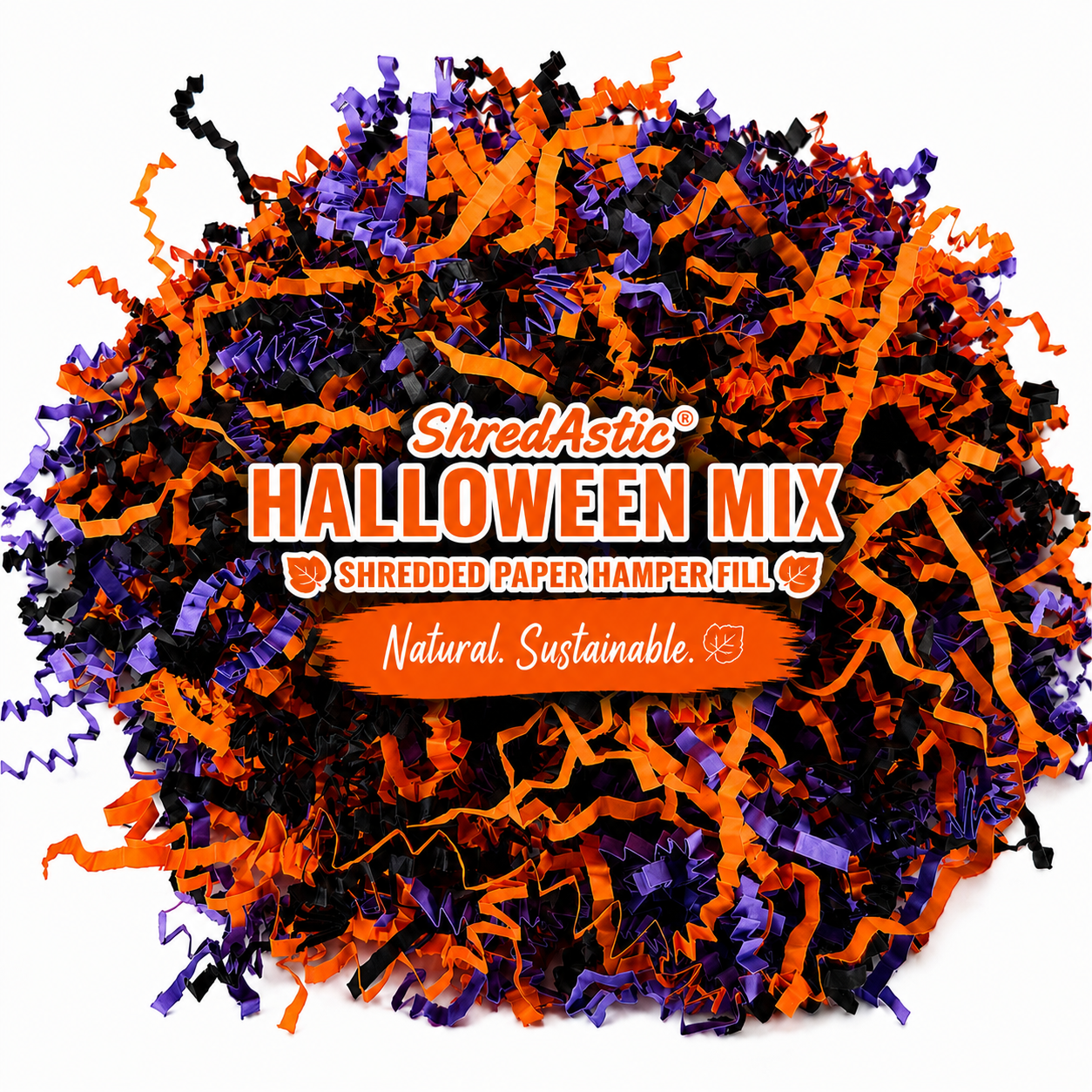 Shredded Paper Halloween  - Orange, Black Lilac/Purple ZigZag Mix