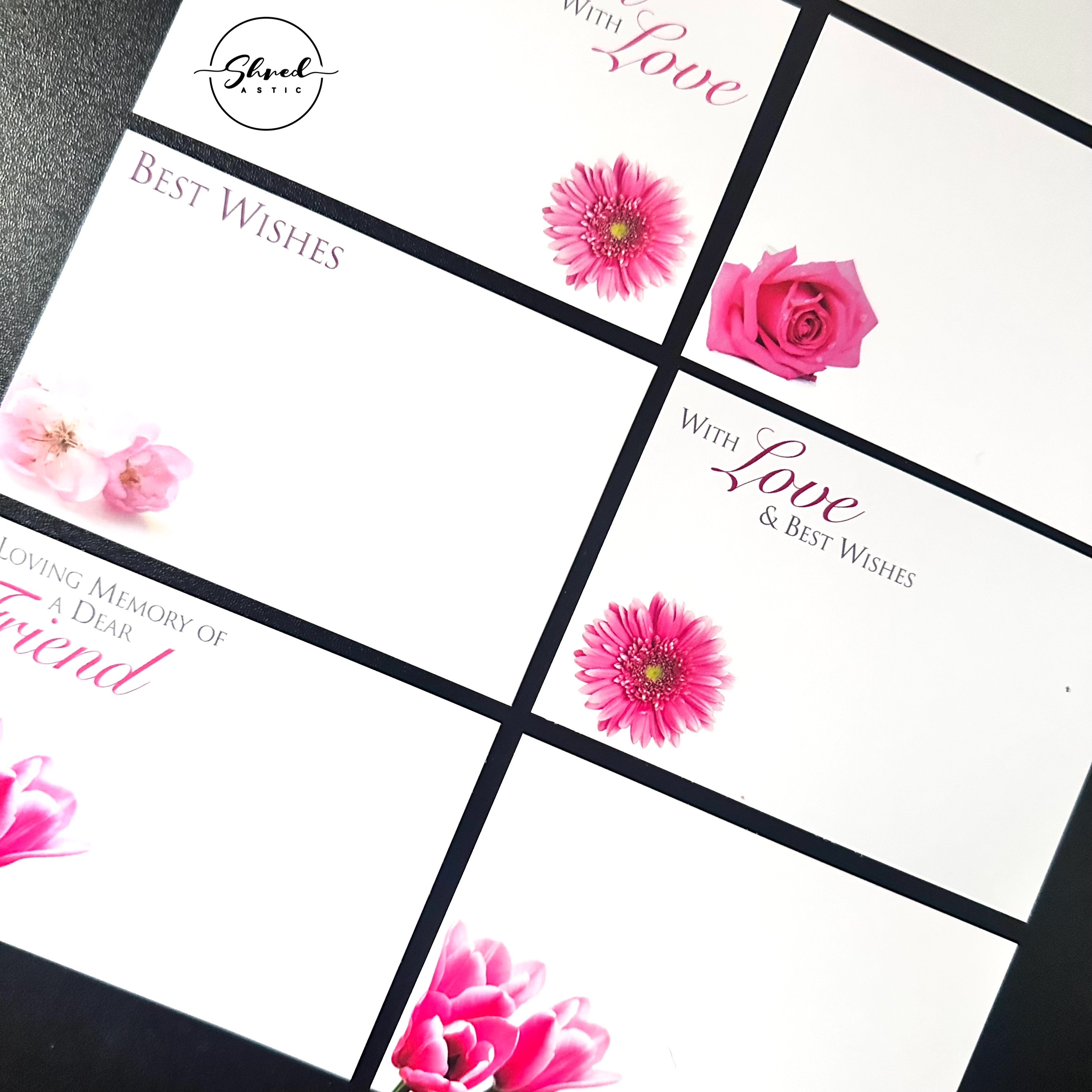 ShredAstic®️ flower Message Cards friend Mum small 6 x 9cm