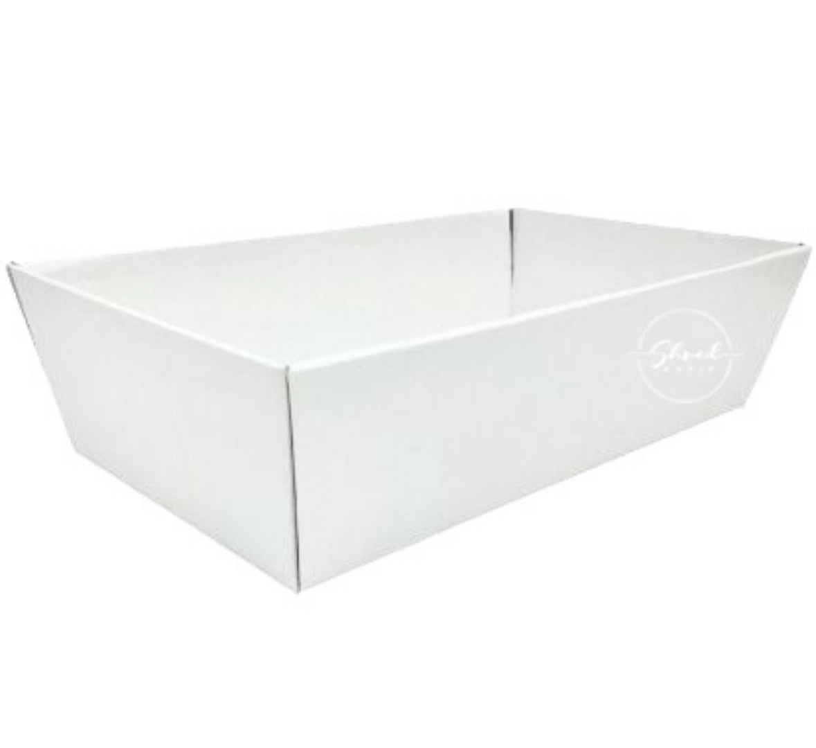 White Hamper Tray cardboard 28 x 18cm medium 10 colour choice / pack sizes