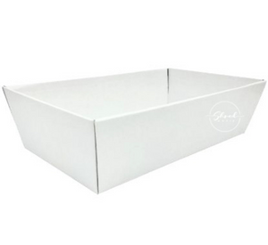 White Hamper Tray cardboard 28 x 18cm medium 10 colour choice / pack sizes