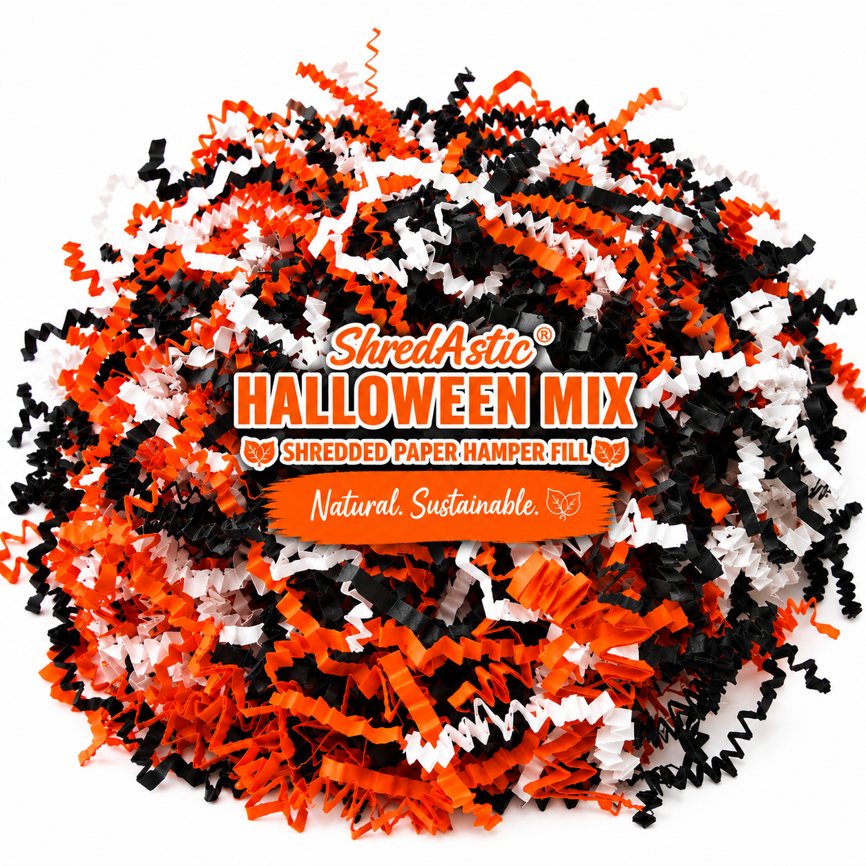 Shredded Paper Halloween  - Orange, Black White ZigZag Mix