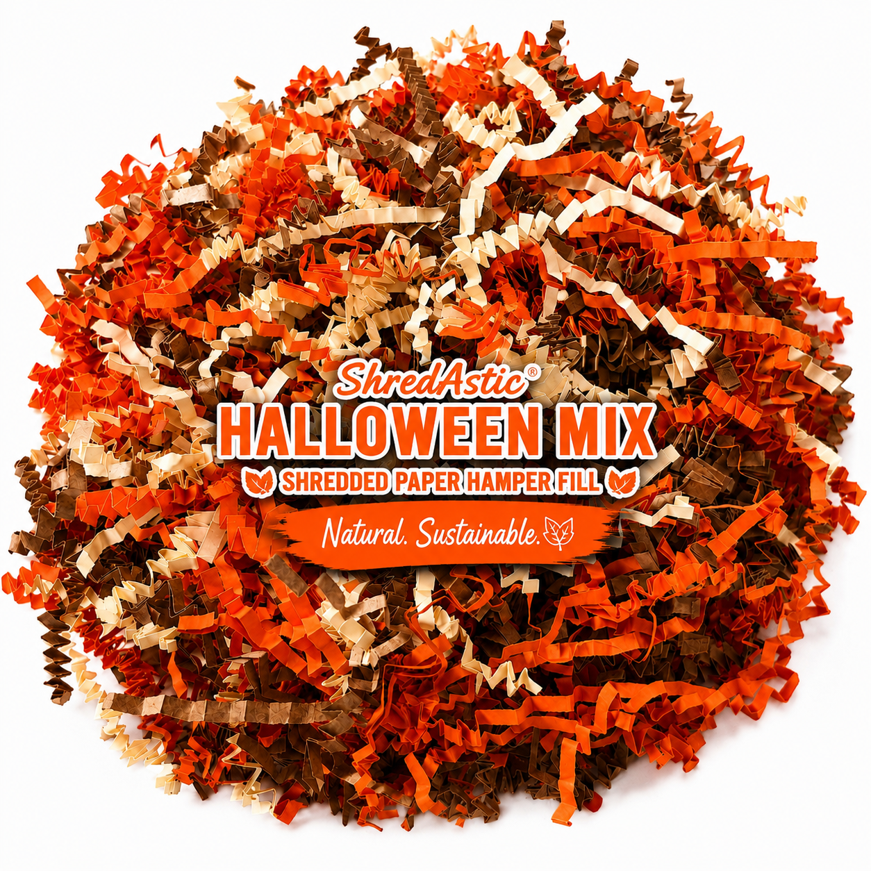 Shredded Paper Halloween Autumn - Orange, Kraft & Cream ZigZag Mix