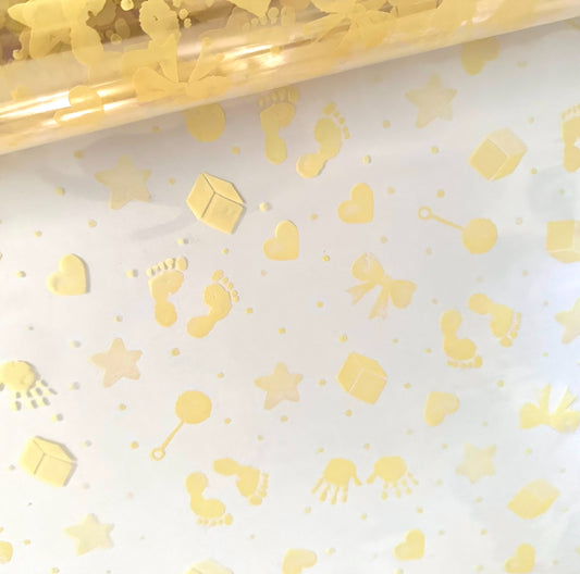 Cream Baby Print - New Baby Cellophane