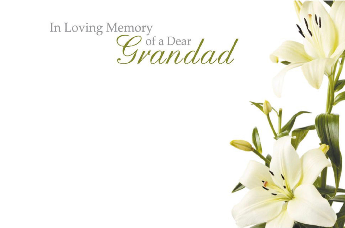 Dear Grandad In Loving Memory - Funeral Card 9 x 12 cm
