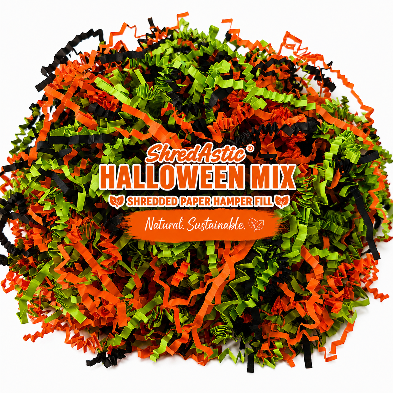 Shredded Paper Halloween  - Orange, Black Green ZigZag Mix