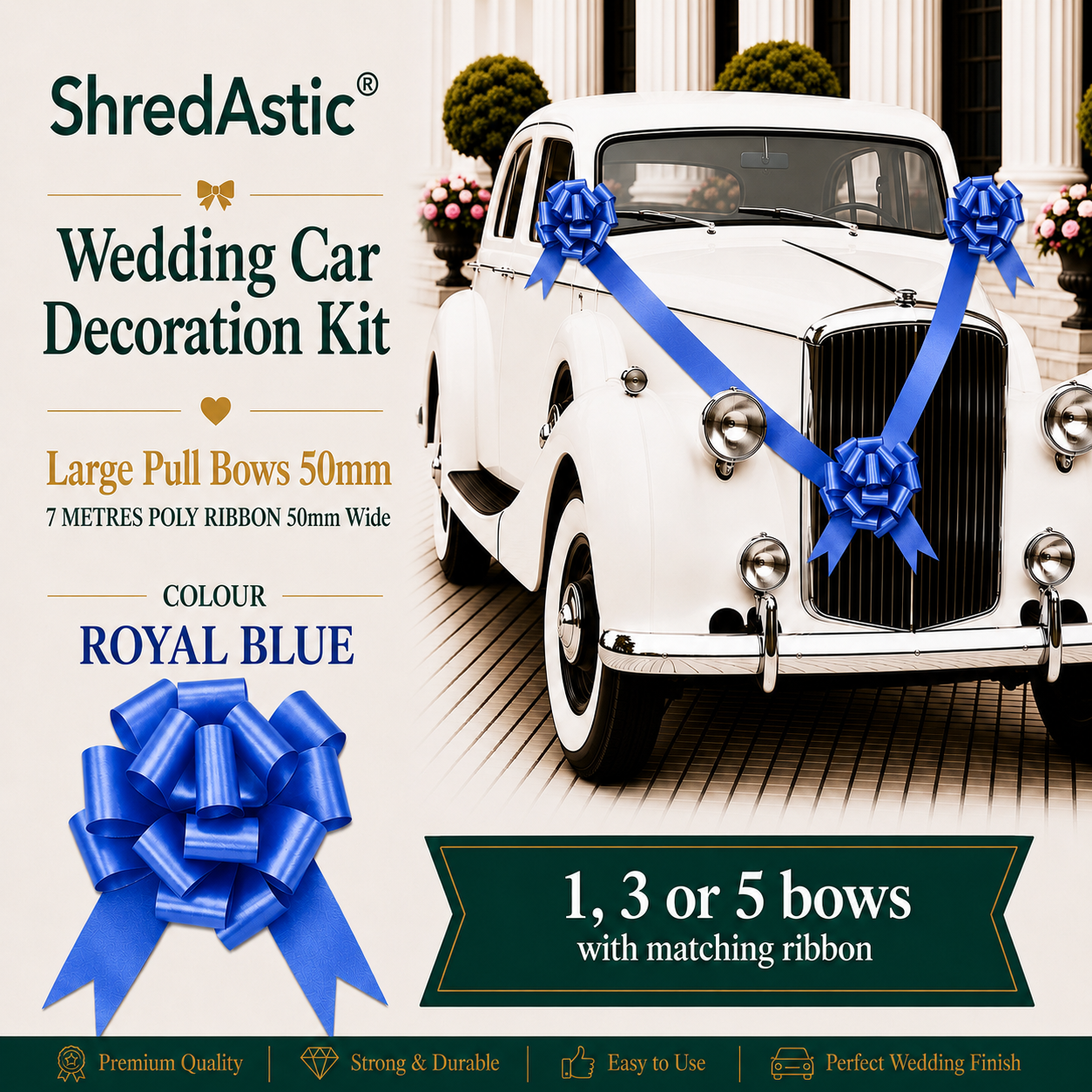 ROYAL BLUE - Wedding Car Decoration Kit
