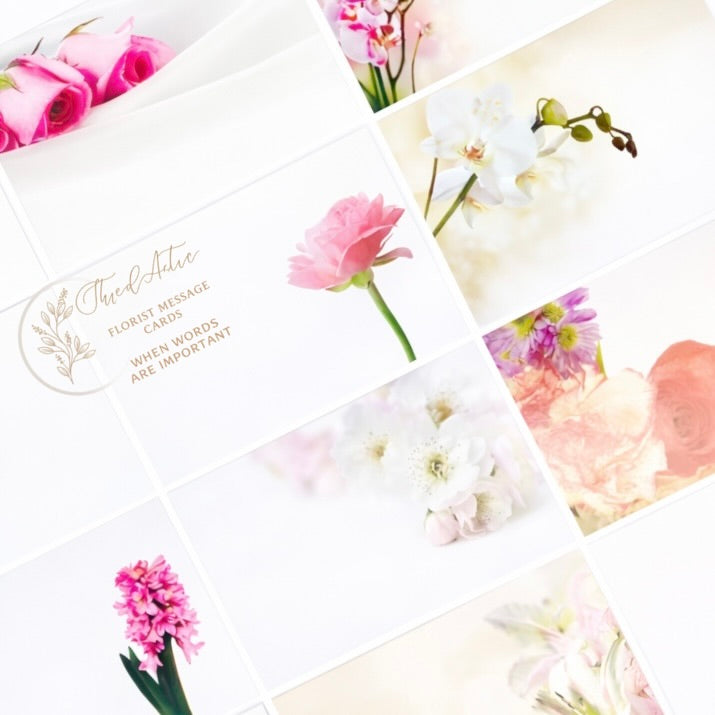 Mixed Pinks (Pack of 12) Florist Cards 6 x 9cm