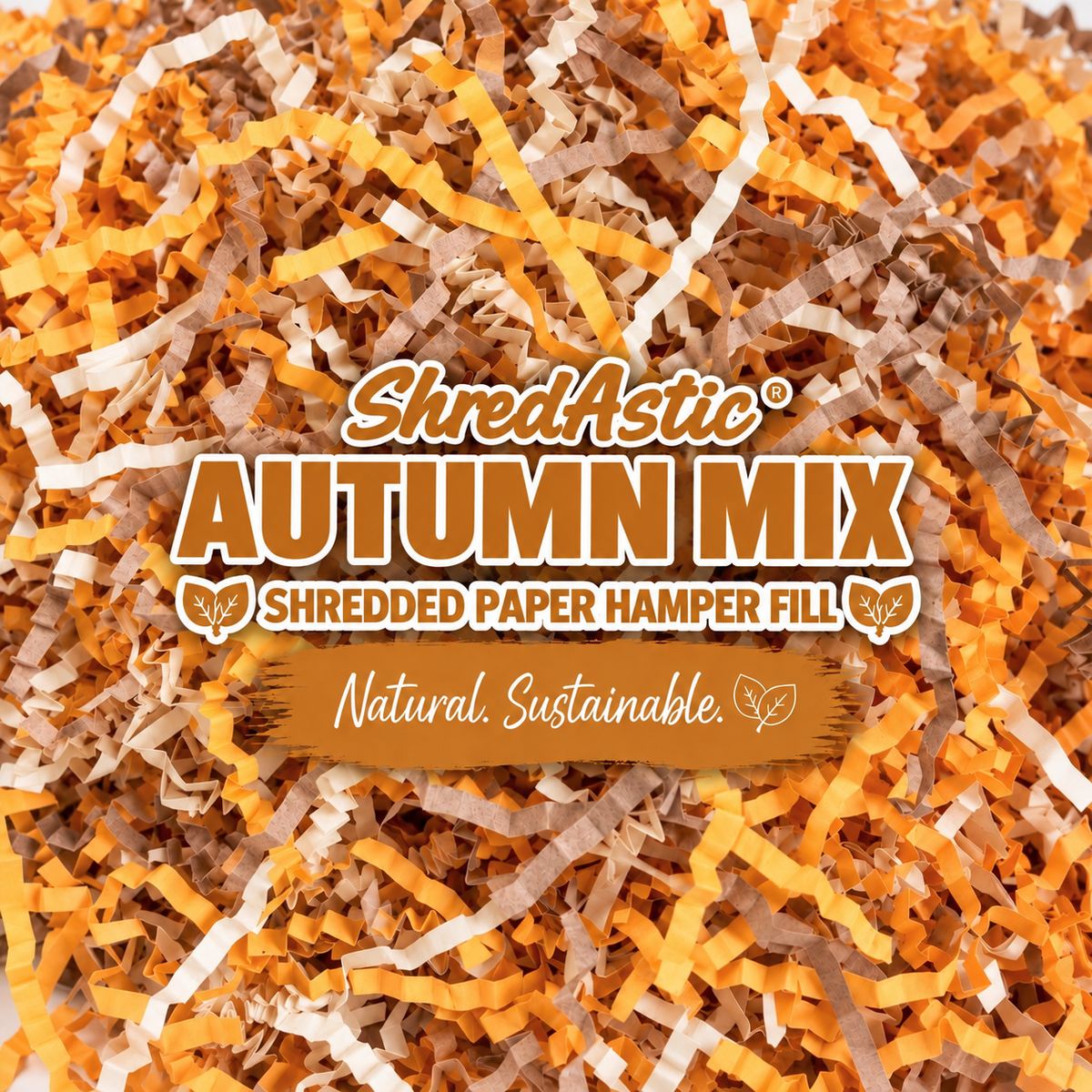 Shredded Paper Ochre, Cream & Kraft ZigZag Crinkle Cut Mix Hamper Fill