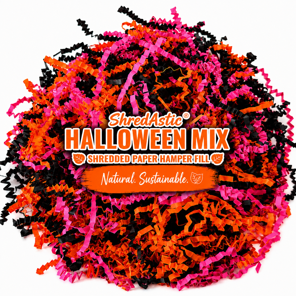 Shredded Paper Halloween  - Orange, Black Cerise Pink ZigZag Mix
