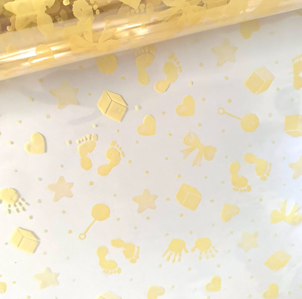 Cream Baby Print - New Baby Cellophane