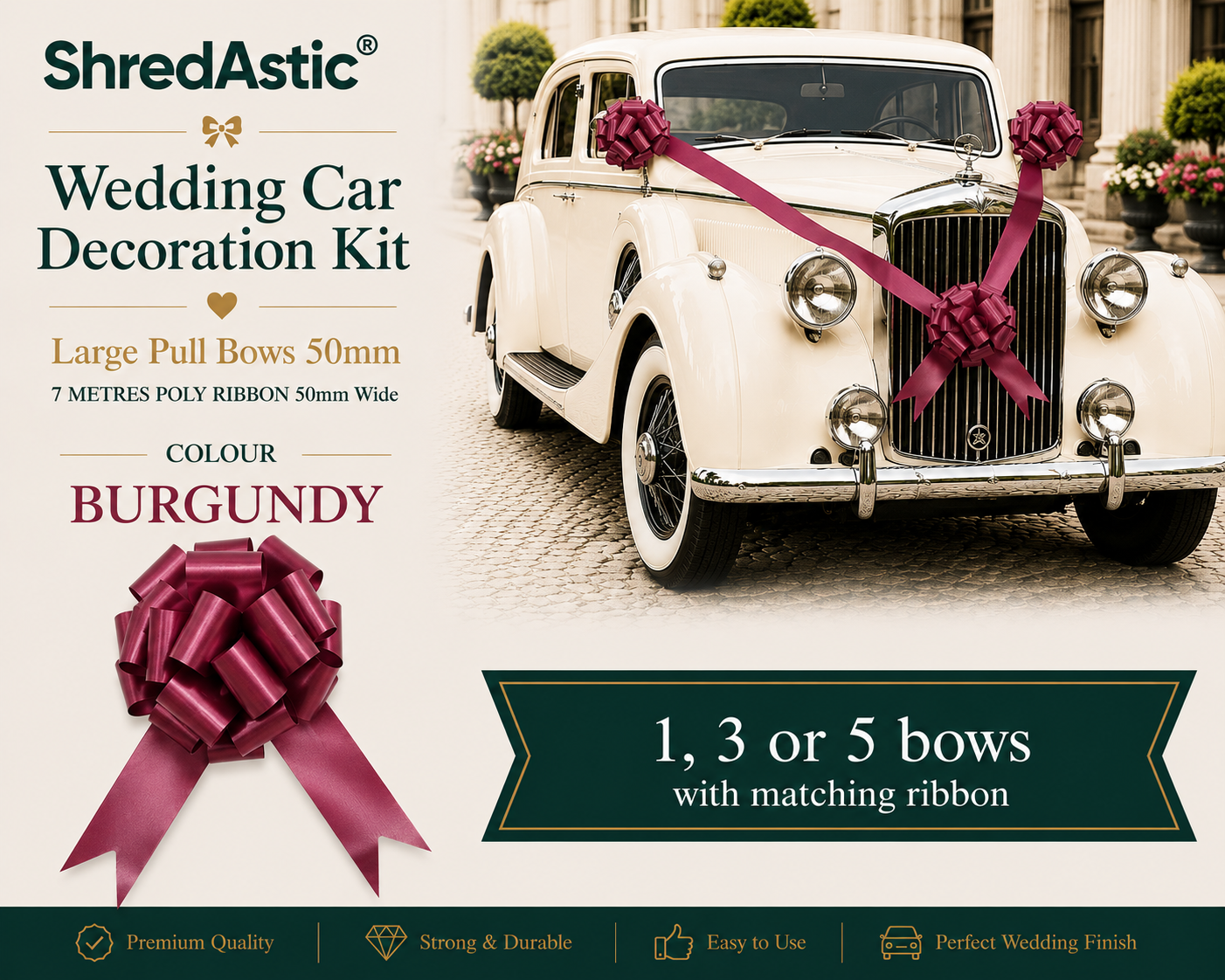 Burgundy - Wedding Car Decoration Kit