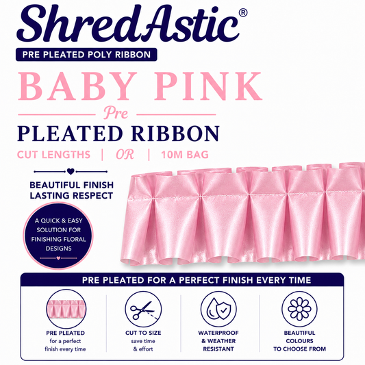Baby Pink - Pre Pleated Ribbon