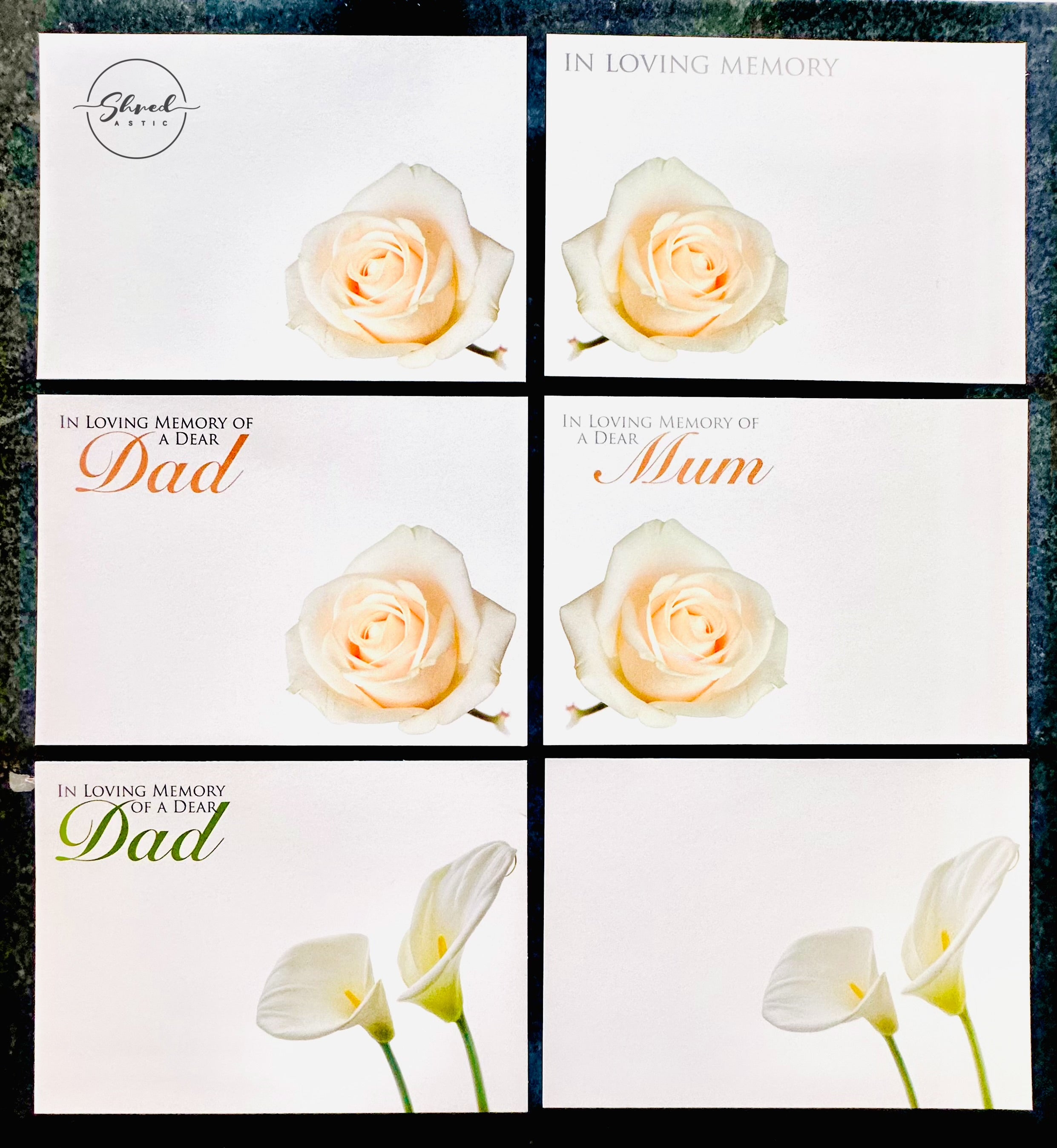 Large Funeral Memorial Cards - 9.5 x 12cm