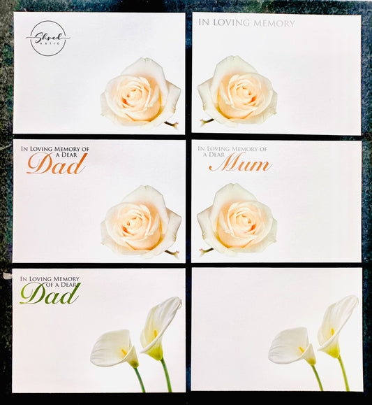 Funeral (Pack of 9) Memorial Cards - 9.5 x 12cm