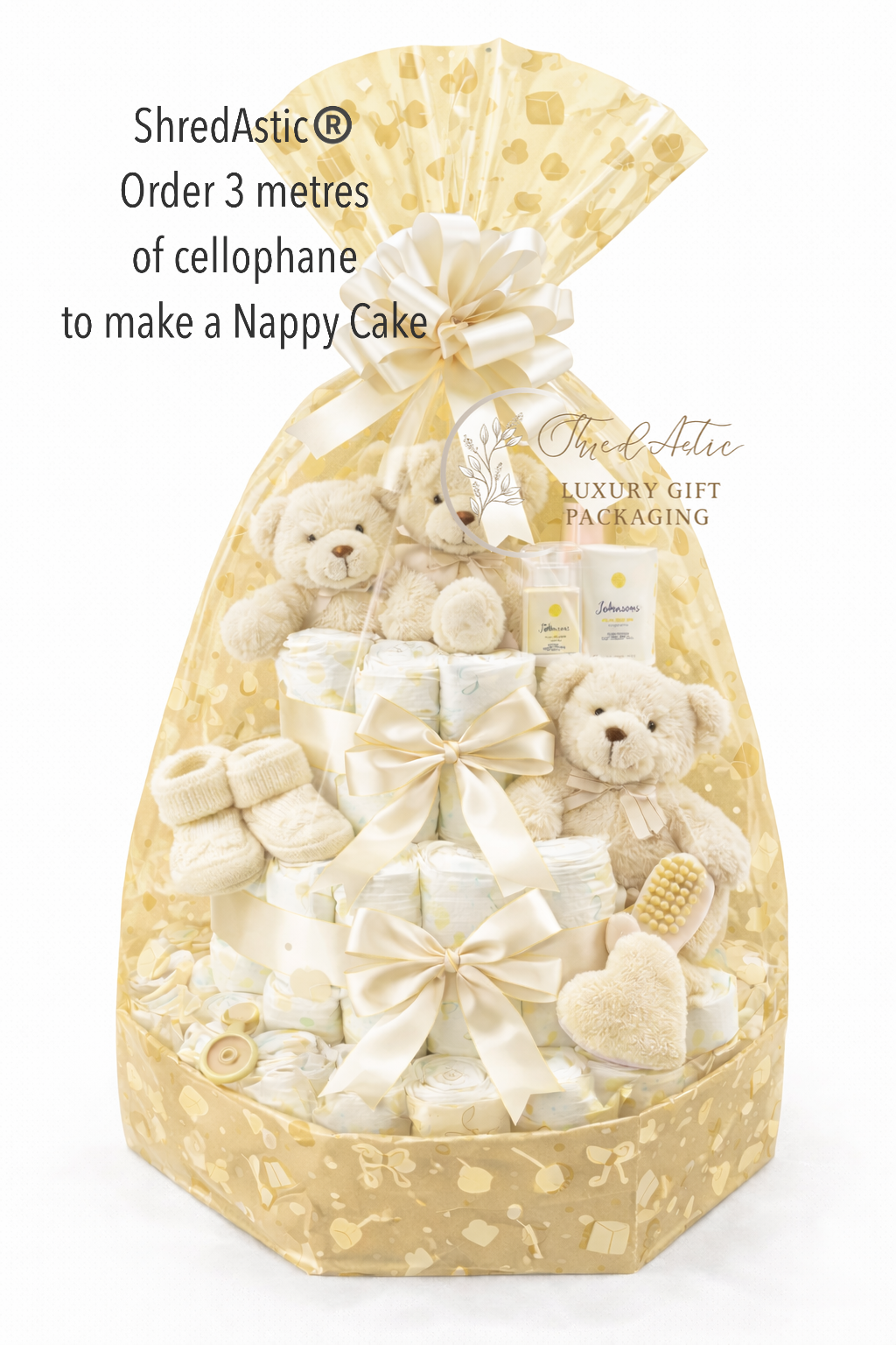 Cream Baby Print - New Baby Cellophane