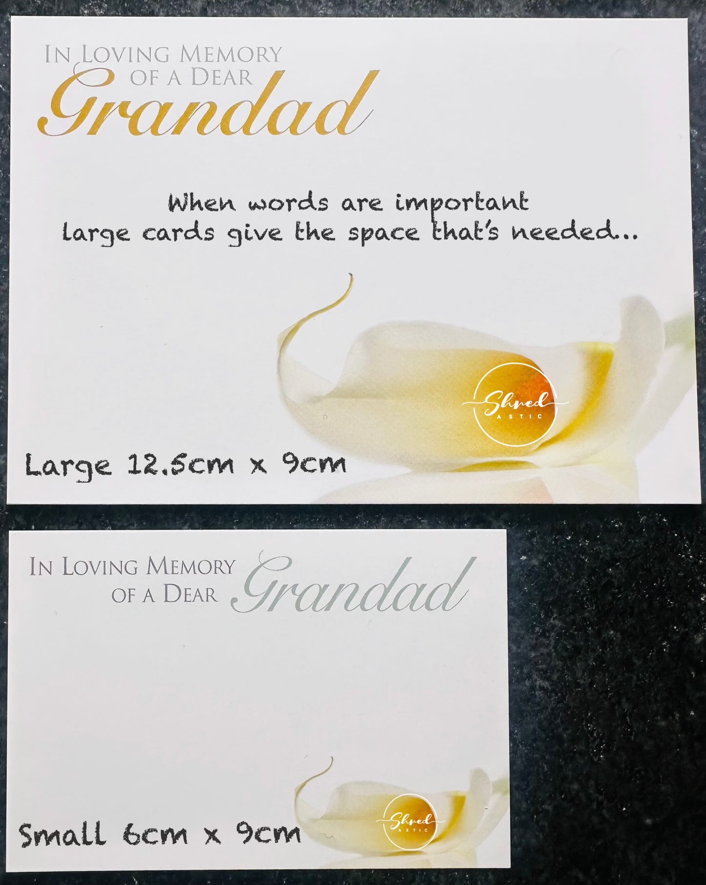 Funeral (Pack of 9) Memorial Cards - 9.5 x 12cm