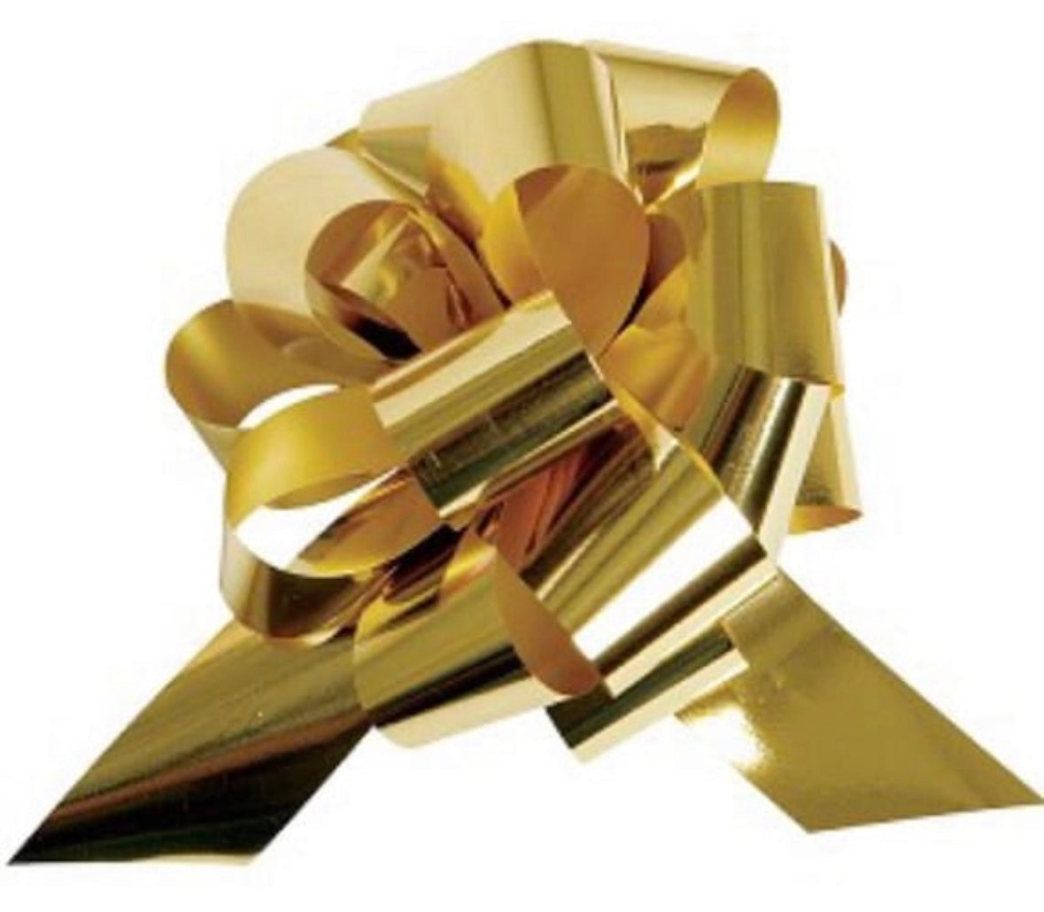 Gold Black Dot Cellophane & Gold Metallic Pull Bow