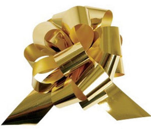 Gold,black dot - Florist Cellophane & Gold Metallic Pull Bow