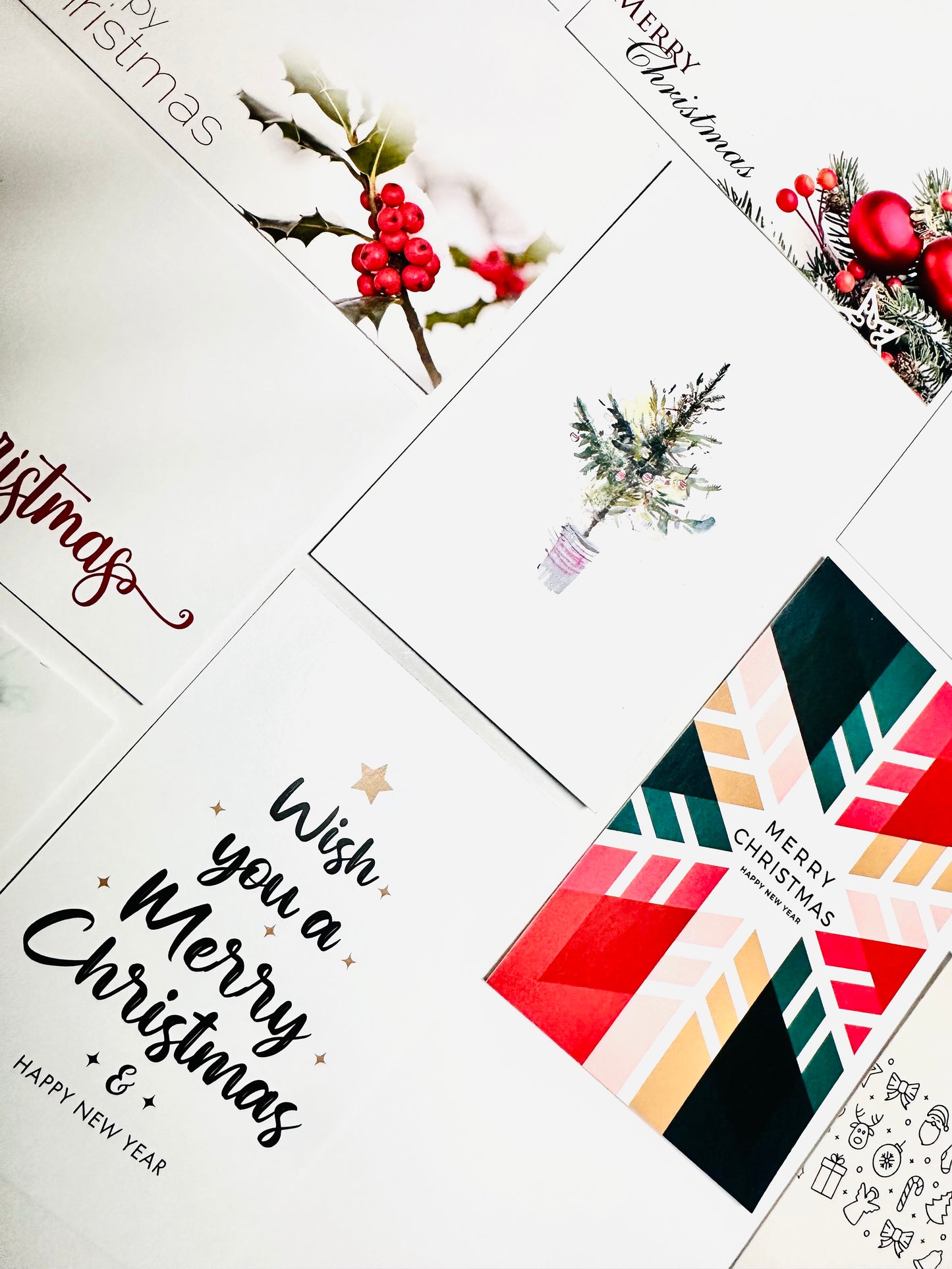 Christmas (Pack of 12 Assorted) Florist Cards 6 x 9cm