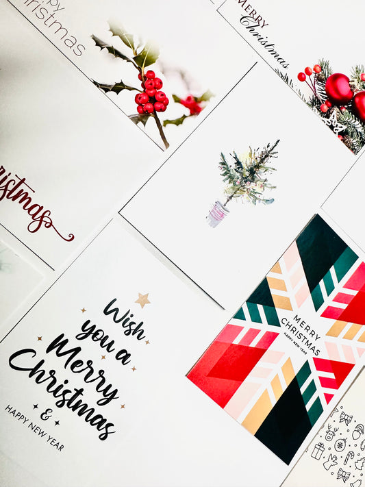 Christmas (Pack of 12 Assorted) Florist Cards 6 x 9cm