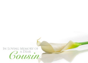 ILM of a Dear Cousin Funeral Message Card large 9 x 12 cm / cello bag