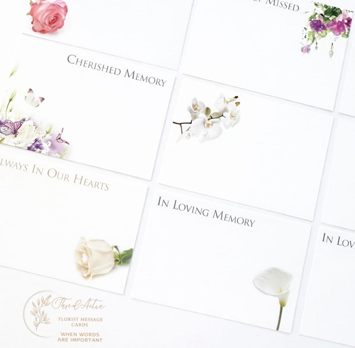 K Set (Pack of 9) Funeral Cards 6 x 9cm