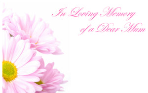 Mum Funeral Message Card large 9 x 12 cm / cello bag