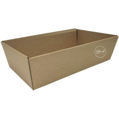 NATURAL KRAFT Hamper Tray cardboard 28 x 18cm medium 10 colour choice / pack sizes