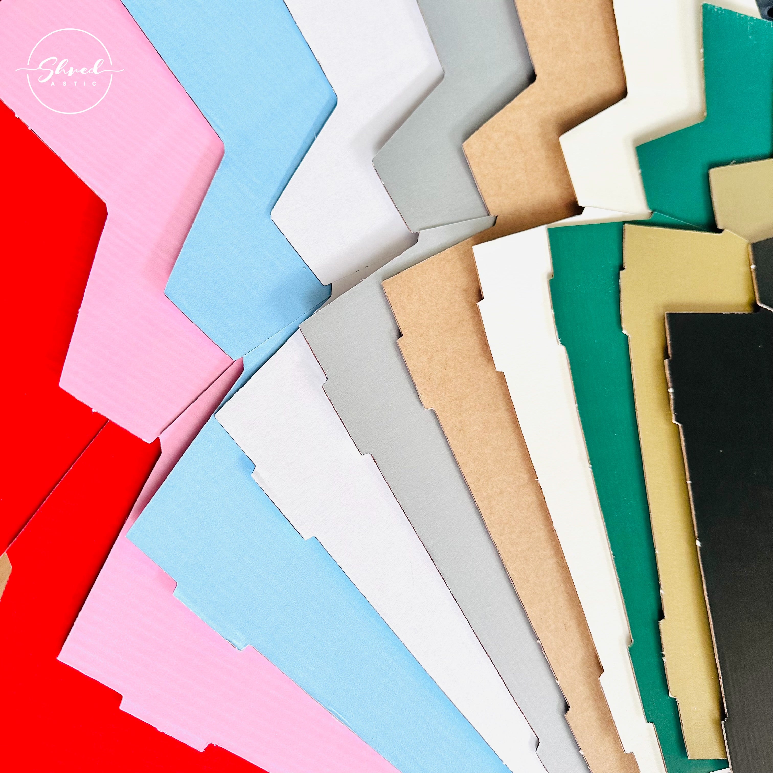White Hamper Tray cardboard 28 x 18cm medium 10 colour choice / pack sizes