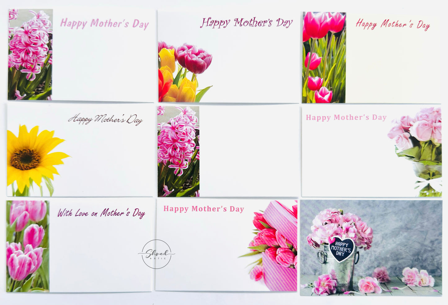 Mothers Day (Pack of 9) Florist Cards 6 x 9cm