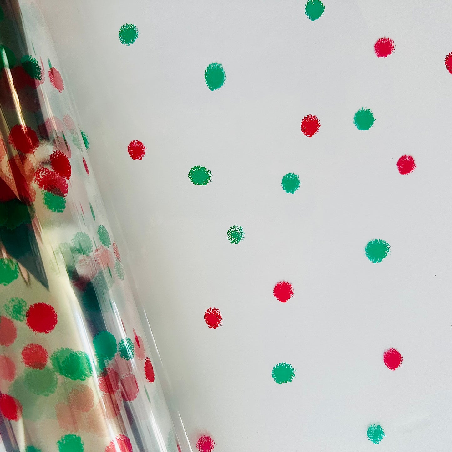 Red Green Dot Christmas Cellophane