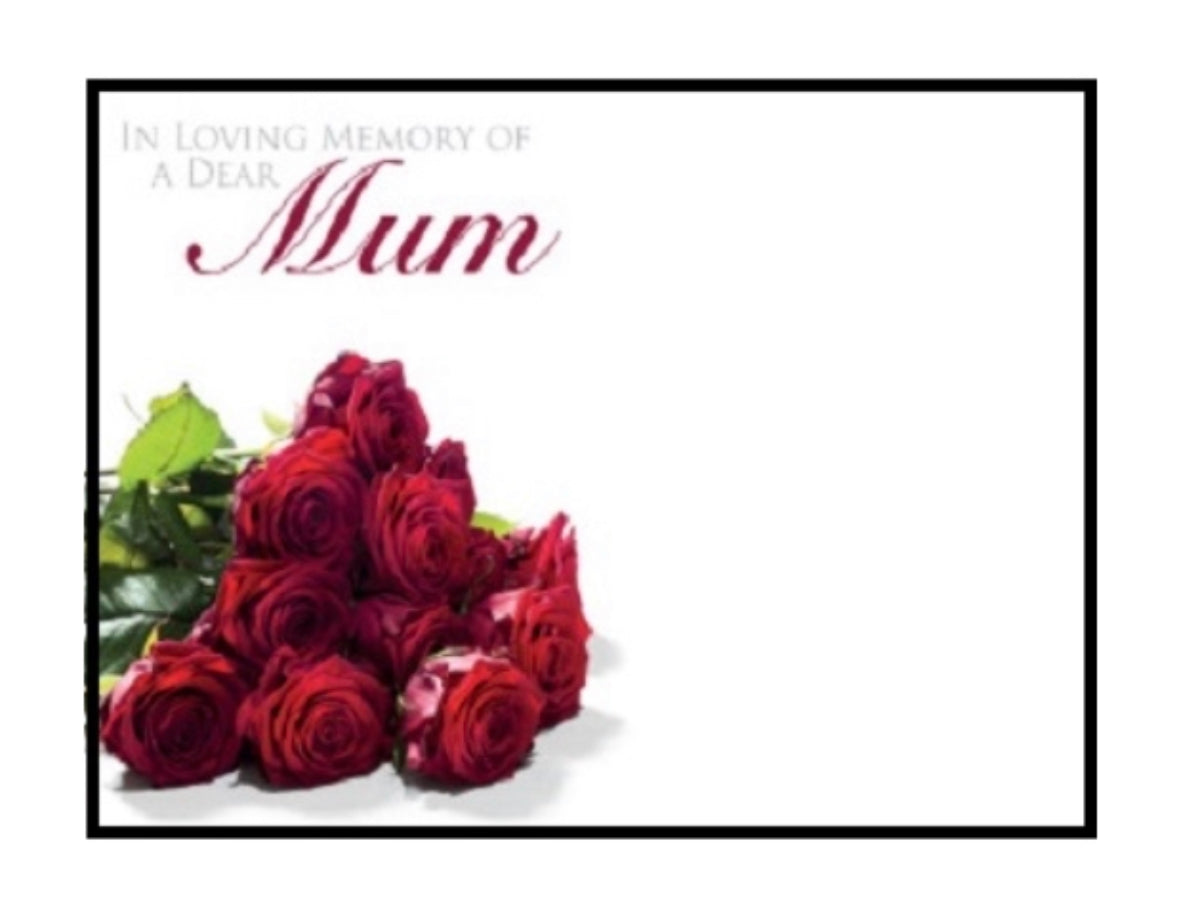 Large Funeral Memorial Cards - Mum Mother Mam Mom Mama 9x12cm